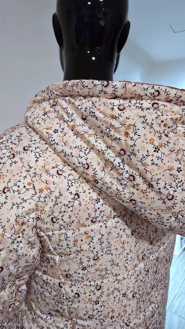 Plumífero niña 10 años reversible estampado floral