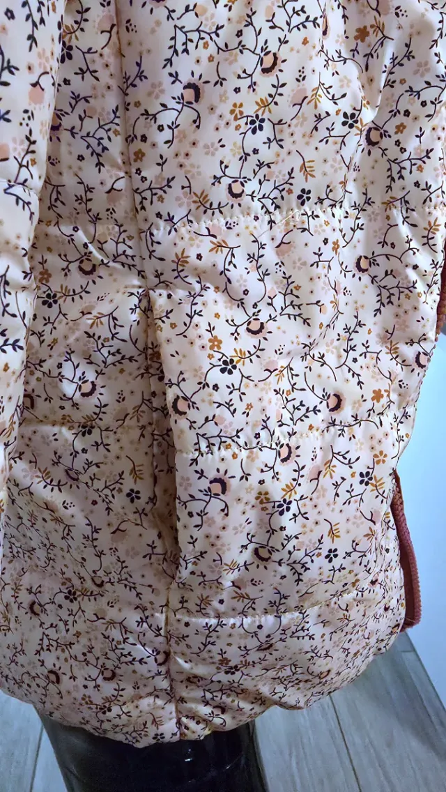 Plumífero niña 10 años reversible estampado floral