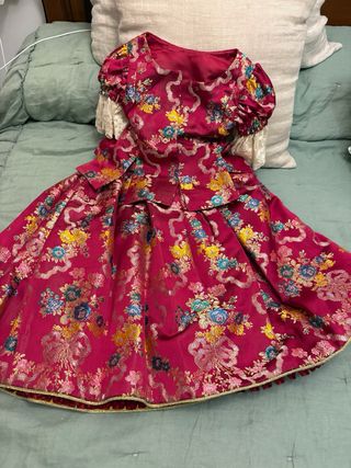 Traje de Fallera Niña Azul y Rojo