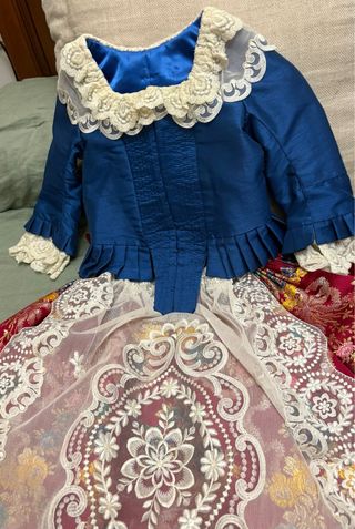 Traje de Fallera Niña Azul y Rojo