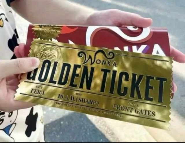 Billete Dorado Willy Wonka Chocolate Factory