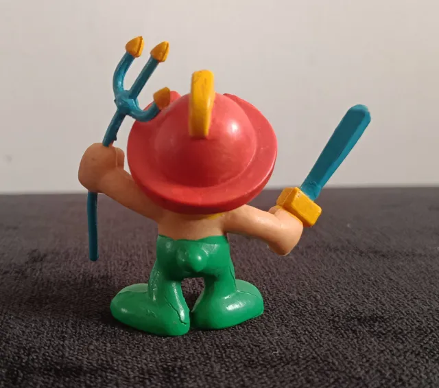 LOTE 3 PITUFOS GLADIADORES ROMANOS PVC AÑOS 80