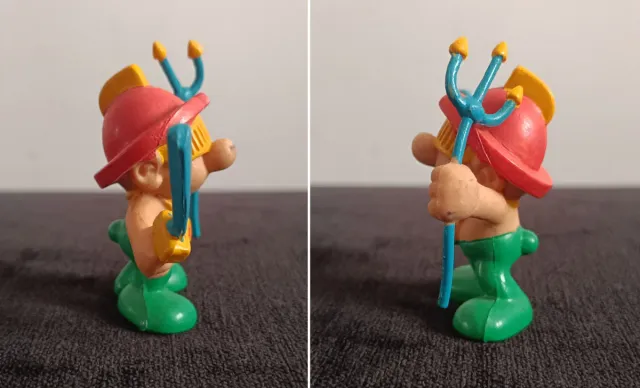 LOTE 3 PITUFOS GLADIADORES ROMANOS PVC AÑOS 80