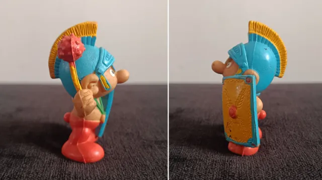 LOTE 3 PITUFOS GLADIADORES ROMANOS PVC AÑOS 80