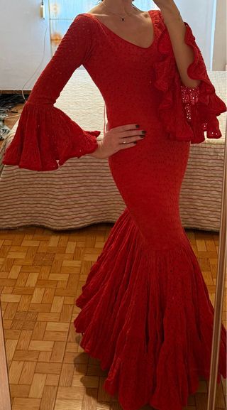 Traje de flamenca rojo