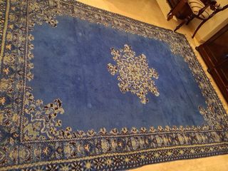 Alfombra azul 285x200 cm de Rabat, Marruecos.
