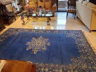 Alfombra azul 285x200 cm de Rabat, Marruecos.