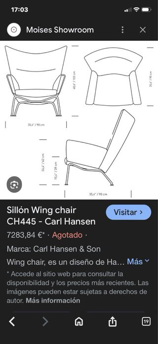 Silla estilo Carl Hansen CH445