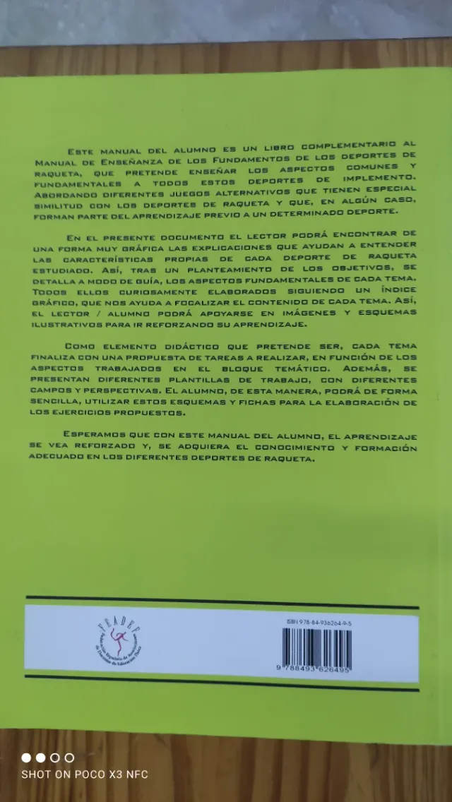 Libro Fundamentos de los Deportes de Raqueta