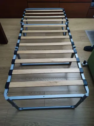 Puff Cama Plegable Tela Verde