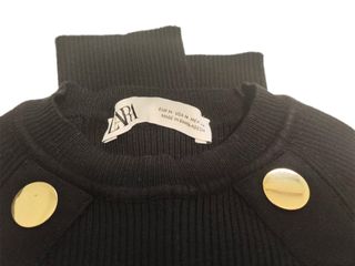 Jersey Zara Negro Botones Dorados Talla M