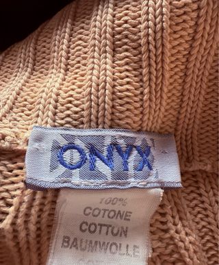 Cardigan Onyx Cotone Sabbia Zip Collo Alto