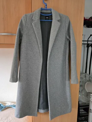 Abrigo Zara Gris Talla S Mujer