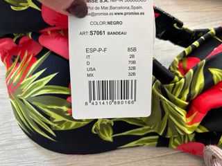 Conjunto bikini 2 sujetadores estampado tropical