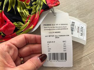 Conjunto bikini 2 sujetadores estampado tropical