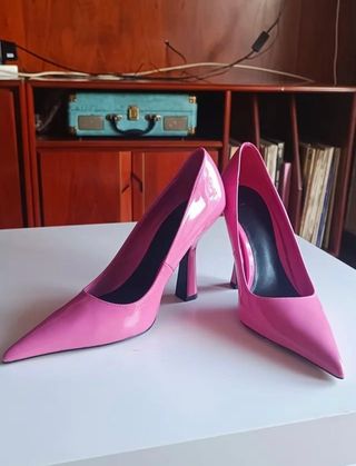 Tacones Stiletto Rosa Charol
