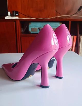 Tacones Stiletto Rosa Charol