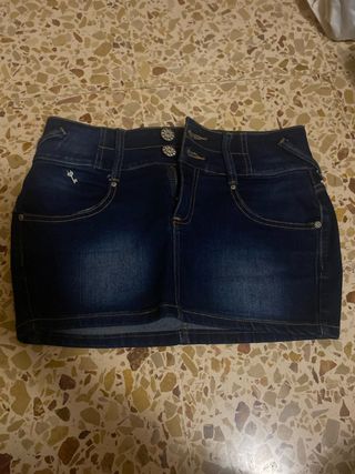 Falda vaquera mini azul