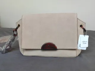 Bolso bandolera piel Mango beige