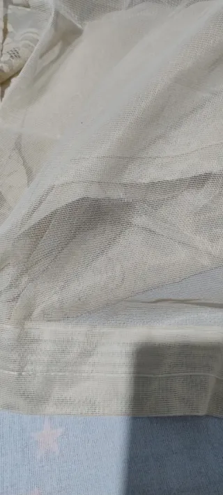 Coppia tende antiche beige ricamo fiori