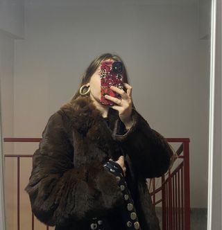 Abrigo Pelo Piel Auténtica de Zorro talla M