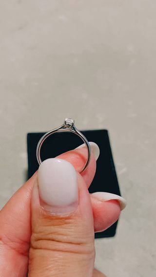 Anillo Oro Blanco Diamante Talla 16.5 JL