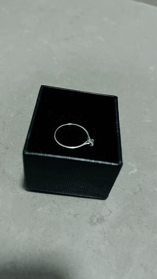 Anillo Oro Blanco Diamante Talla 16.5 JL