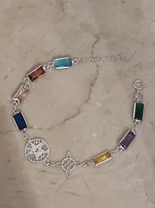 Pulsera Plata Tetragrámaton Nudo Brujas cristales