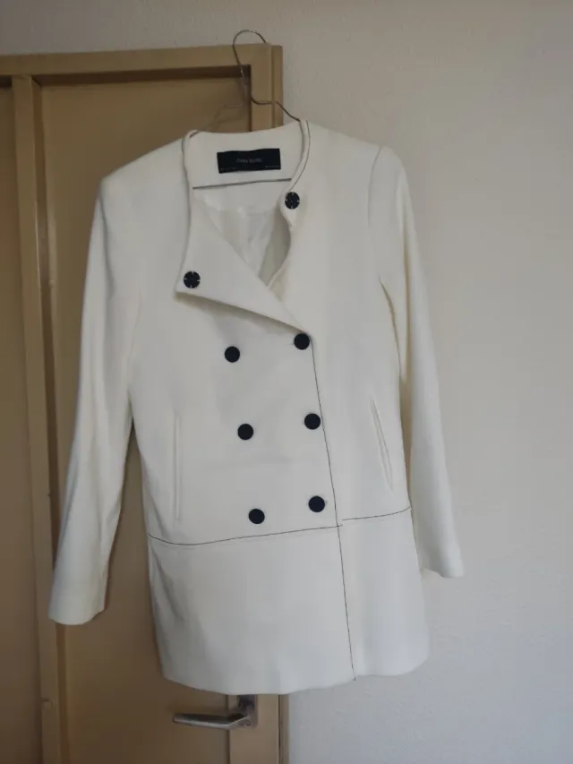 Abrigo/Chaqueta Zara Blanco