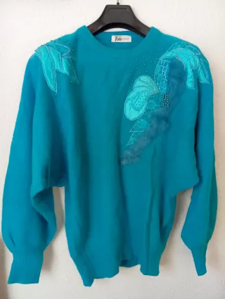 Jersey Lana Angora Vintage Bordado L