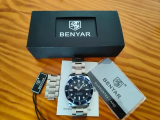 Reloj Benyar Automático Diver Negro/Azul