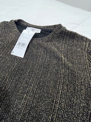 Vestido Mango Negro y Dorado