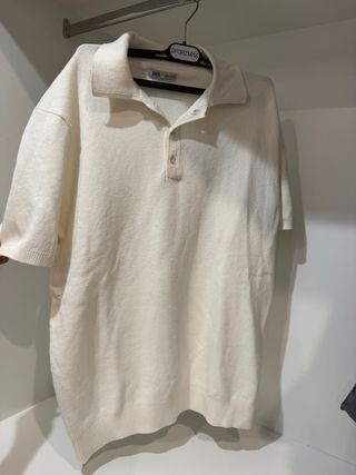 Jersey Zara punto manga corta blanco