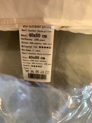 Almohada Pluma/Plumón 40x50 cm