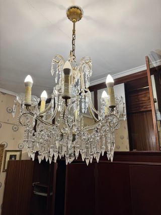 Lámpara de lágrimas cristal y metal