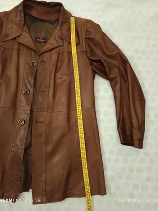 Trench in vera pelle vintage marrone