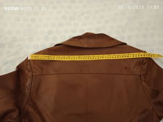 Trench in vera pelle vintage marrone