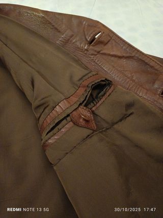 Trench in vera pelle vintage marrone