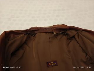 Trench in vera pelle vintage marrone