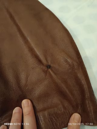 Trench in vera pelle vintage marrone