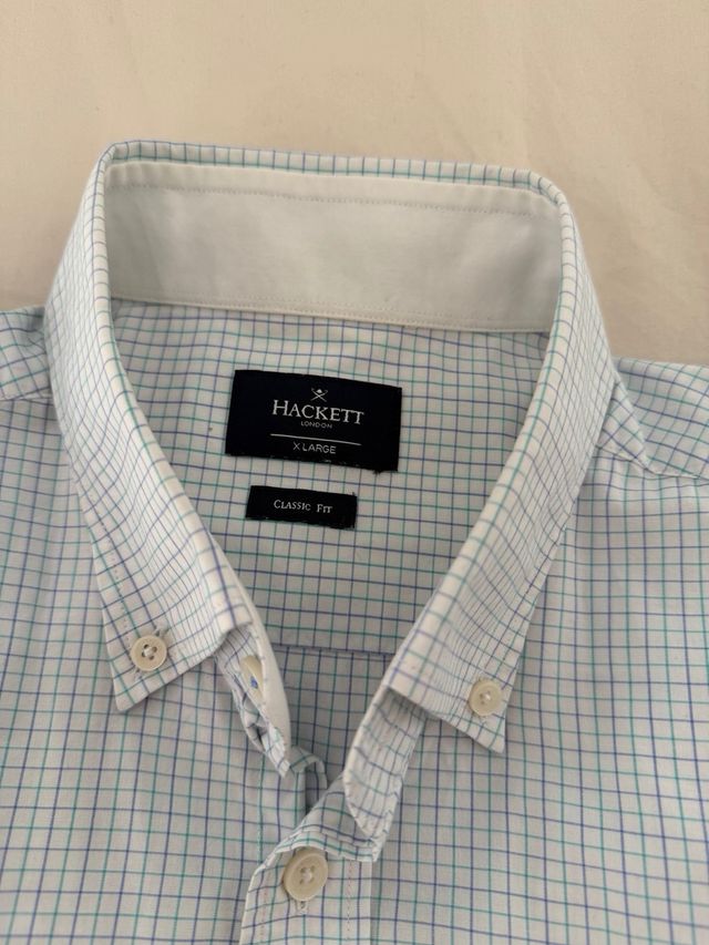 Camisa Hackett Cuadros Azul Talla XL