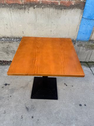 Mesas de madera tablero melamina y pie hierro