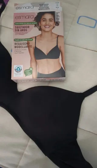 Sujetador Esmara Negro Sin Aros Nuevo