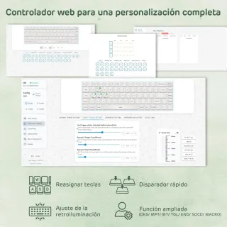 RK ROYAL KLUDGE C68 Teclado Mecánico ES Verde/Blan
