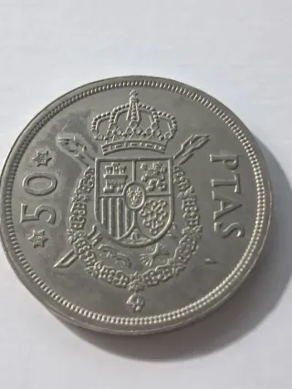 Moneda 50 Pesetas Escudo Corona