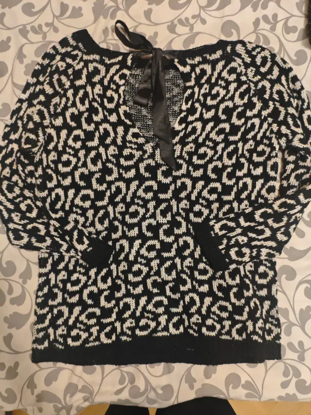 Jersey estampado leopardo lazo espalda