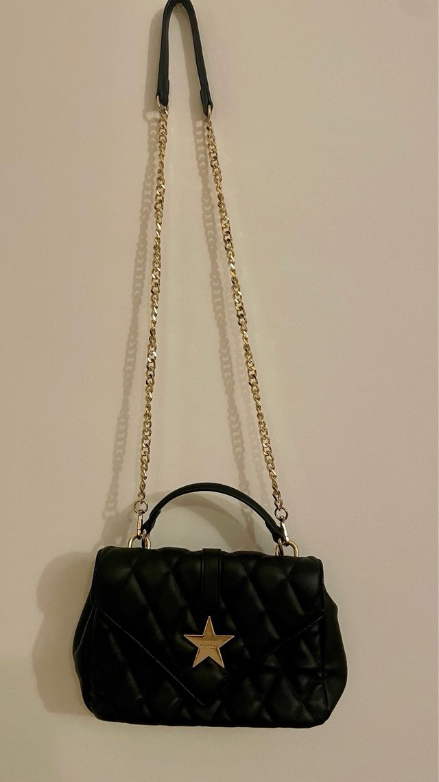 Borsetta Shop Art nera con stella oro