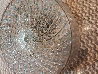 Plafón redondo antiguo de cristal ymetal