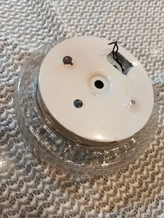 Plafón redondo antiguo de cristal ymetal