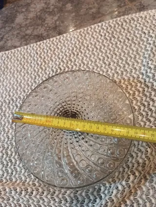 Plafón redondo antiguo de cristal ymetal